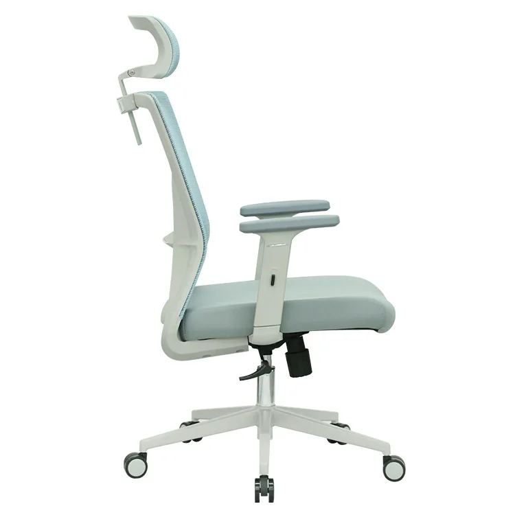 High Quality Imported Mesh Ergonomic Office Chair Gray Structure with Big Nylon Base Simple Design Bifma Passed