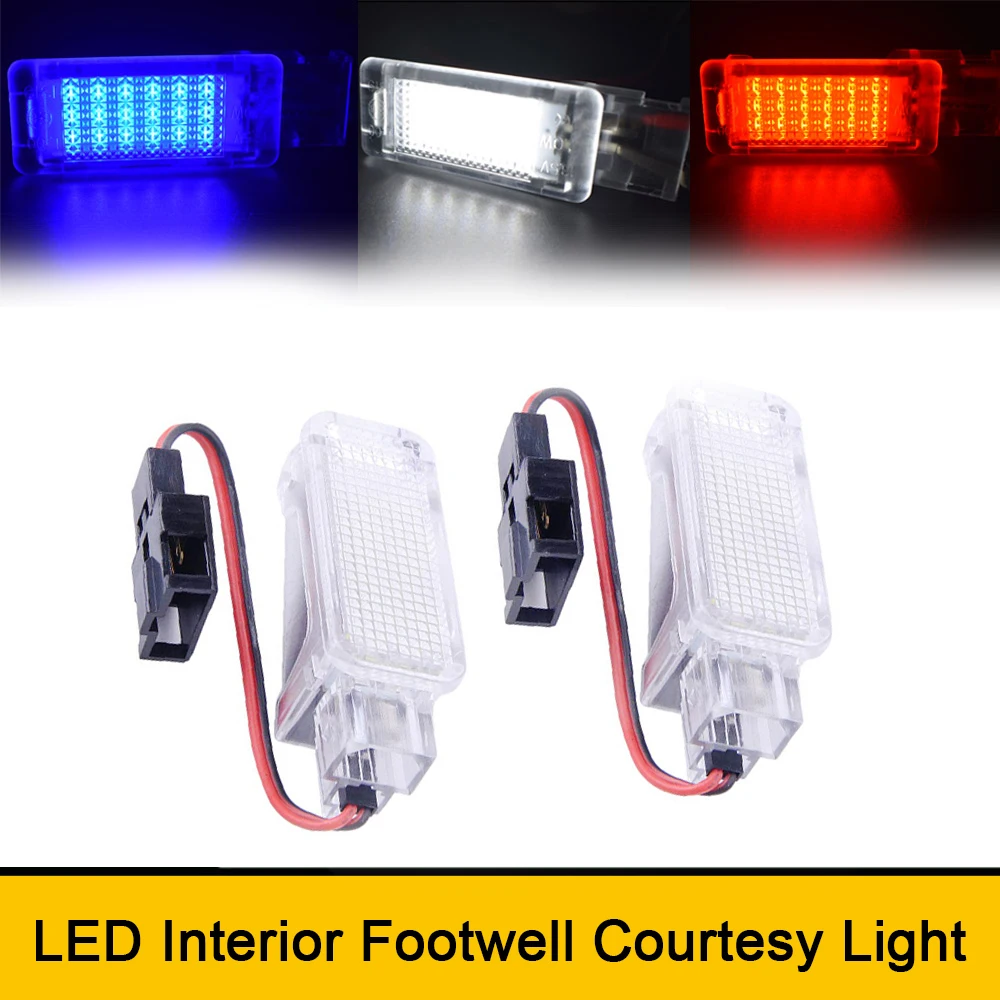 

2 двери Добро пожаловать интерьер светодиодный светильник вежливость лампа под дверь Footwell багажник багаж светильник для чтения для Audi A1 A2 A3 ...