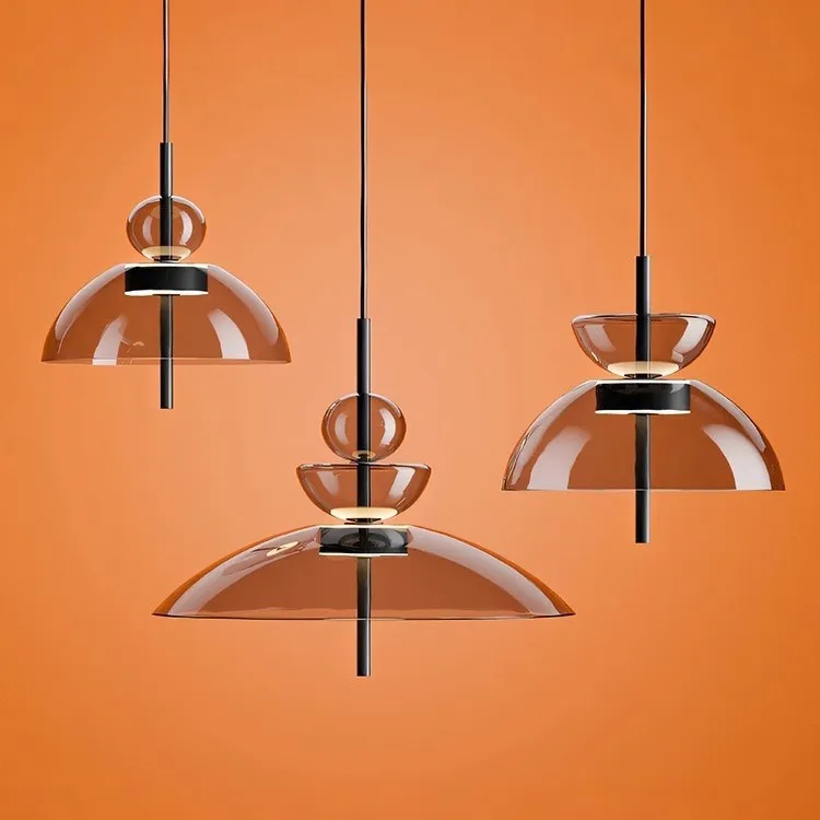 

New Nordic Glass Pendant Lamp Clear Gray Lampshade Suspension Luminaire Dining Kitchen Bar Cafe Restaurant Hanging Light Fixture