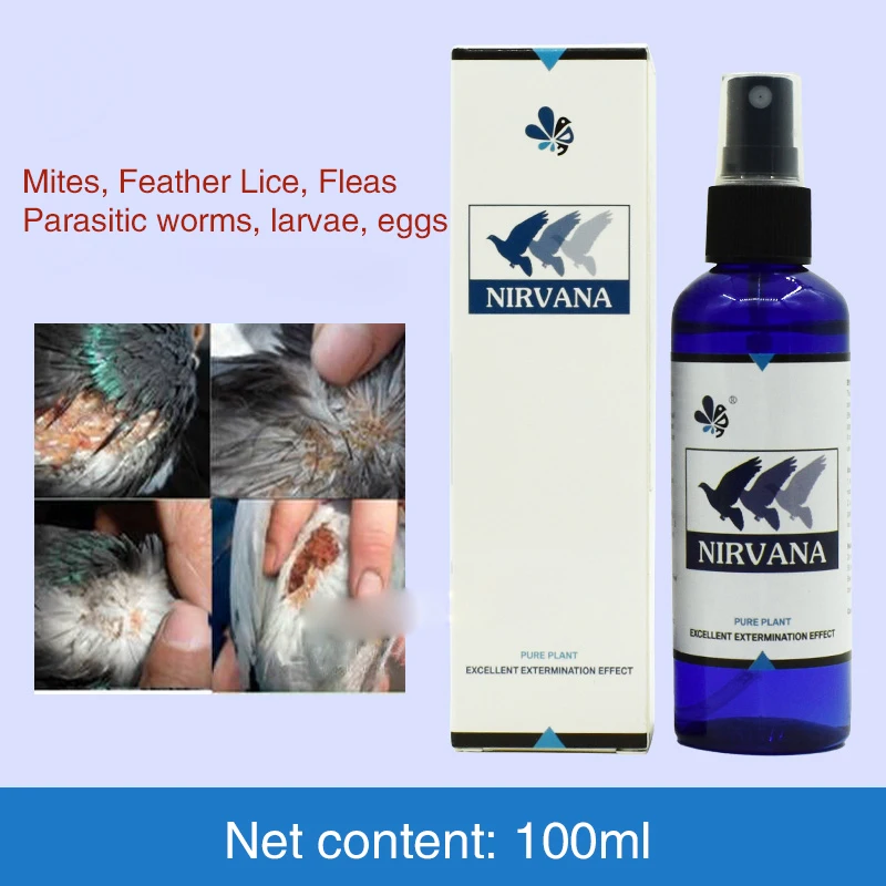 Carrier pigeon pigeon racing pigeon external parasites feather lice net mites a spray to clean lice feathers 100ml