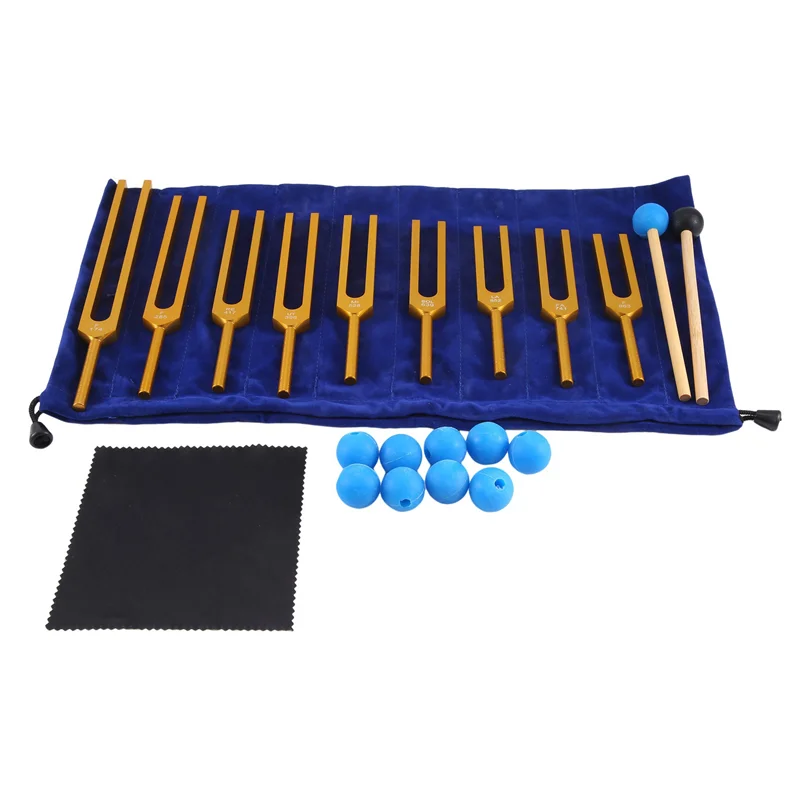 

AU13-9Pcs Tuning Forks Sets Massage Ball For Healing Chakra Sound Therapy Keep Body,Mind And Spirit In Perfect Harmony Easy To U