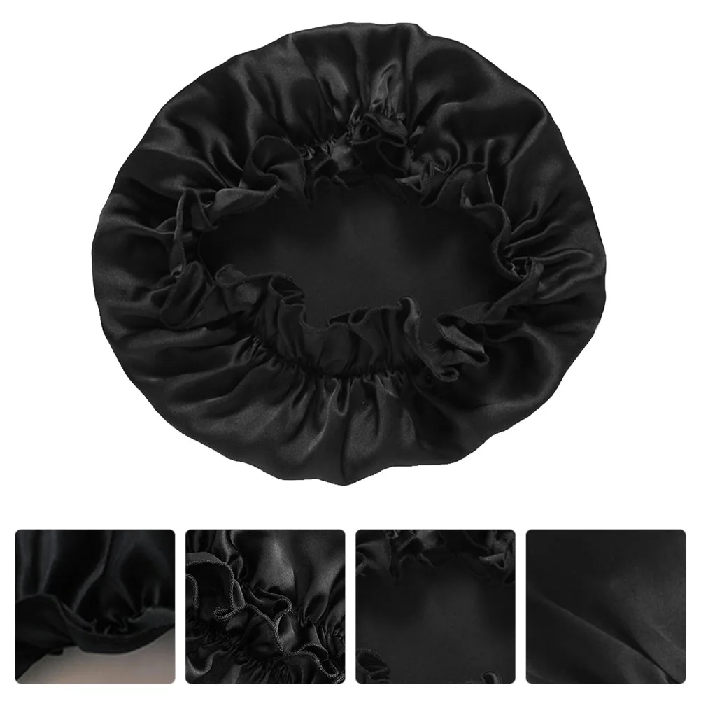 

1pc Silk Sleep Cap For Women Hair Care Bonnet Smooth Friction Hat Elastic Comfort All Season Bonnet Cap