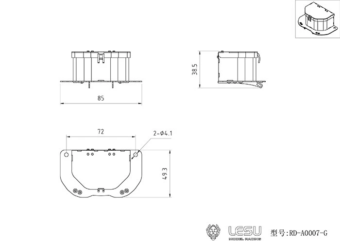 LESU 1/14 Hydraulischer Kleiner Gabelstapler Edelstahl-Schweißwerkzeugkasten RD-A0007-G LKW DIY Zubehör Spielzeug – Detail 1