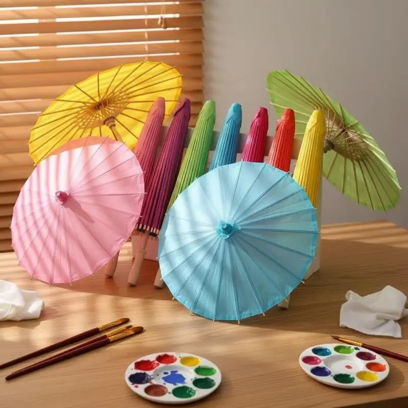 20/30cm Handmade Color Paper Umbrella Wedding Supplies Traditional Kids DIY Painting Paper Umbrella Decor Arts And Crafts