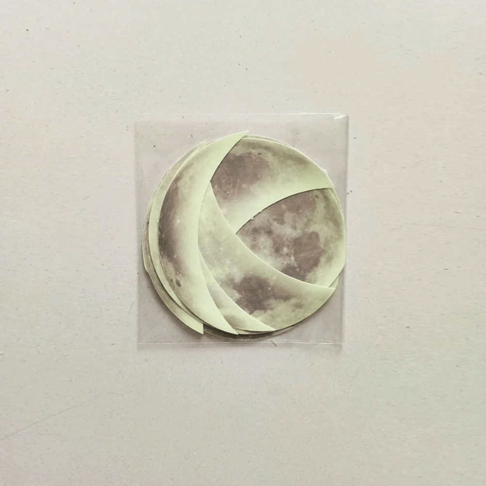 

Wall Stickers Decor for Living Room Fluorescent Moon Phase Picture Decals Glow The Dark