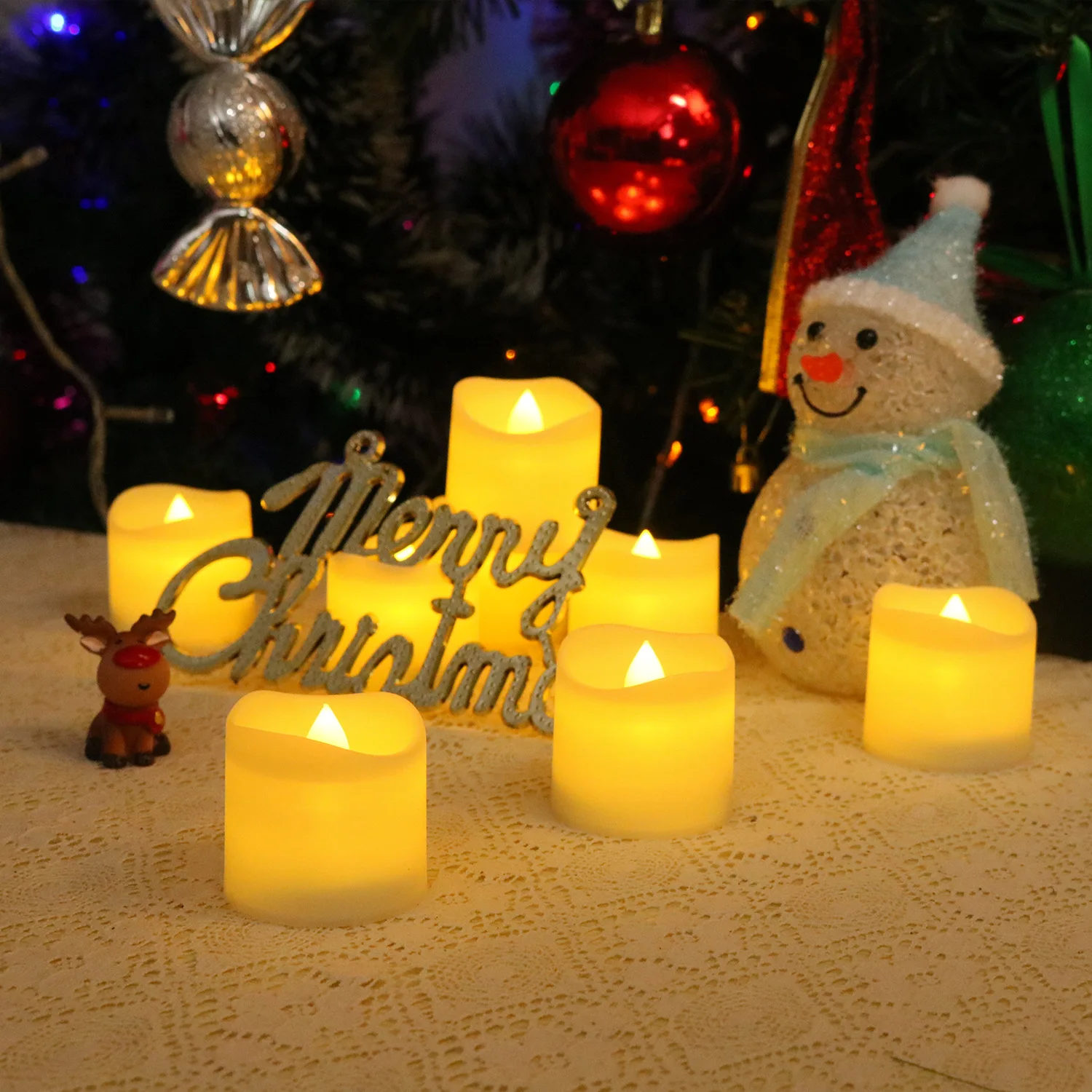 

Christmas Flameless Led Candle Home Party Wedding Christmas Decorations Romantic atmosphere Electronic Battery-Power Candles