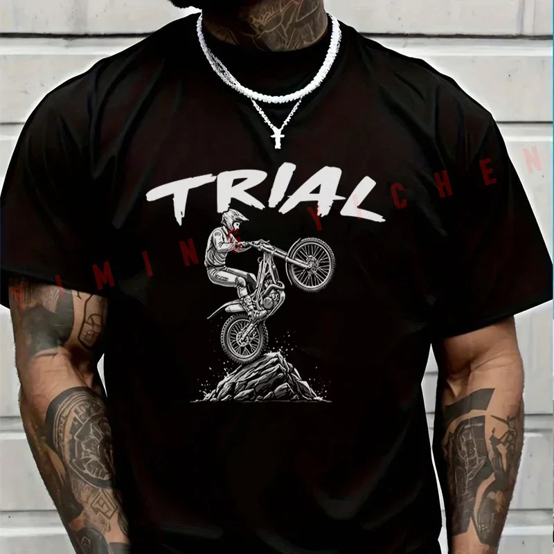 Camiseta Trial Extreme Moto Acrobatic Motorsport para hombre, camisetas informales de manga corta con cuello redondo para verano