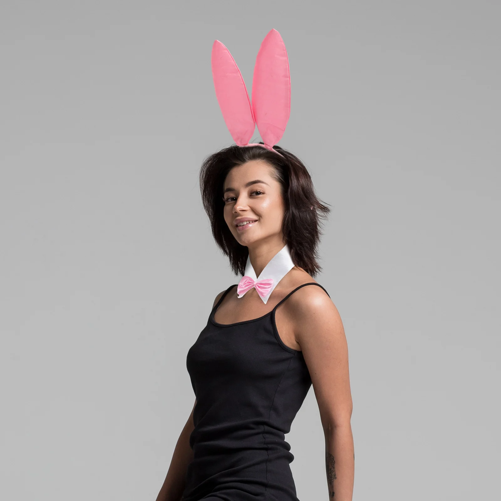 

Girl Ears Wristb Tail Suit Accessories Rabbit Headb Bow Pink Set Cosplay Party Hairb s Girls Animal Headdress