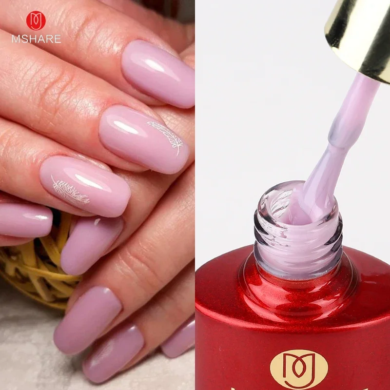 MSHARE Milk Milky White Base Gel Polish Camouflage Color Rubber Base Nail Base Coat 10 ml