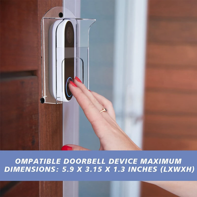 2Pcs Transparent Plastic Doorbell Rain Cover Doorbell Waterproof Protector Doorbell For Ring 1/2/3/4/Pro/Pro 2/Wyze