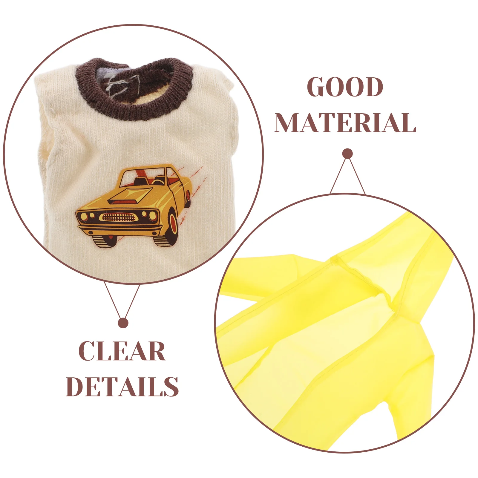 ชุดเสื้อกันฝน 1 ชุด ขนาด 11 นิ้ว สีเหลือง พร้อมฮู้ด เสื้อกั๊ก กางเกง รองเท้าบูท สำหรับตุ๊กตาหมีน้อย ตกแต่งบ้านตุ๊กตา เล่นบทบาทสมมติ