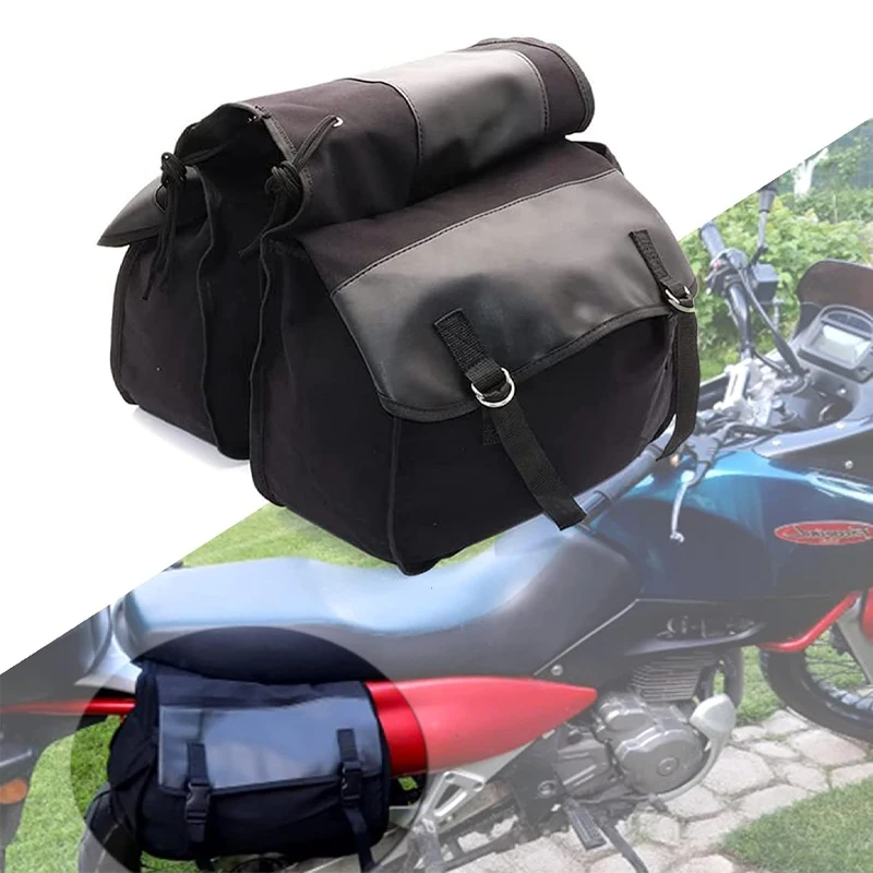 

Motorcycle Saddlebag Luggage Bags Waterproof Canvas Stroage Bag For Honda shadow For Suzuki dr 650