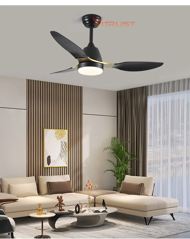 Tuya Smart Ceiling Fan Light Home LED Ceiling Fan Lights 36in 42/52 Inch Fan Black White Remote Control TUYA APP Ceiling Fan