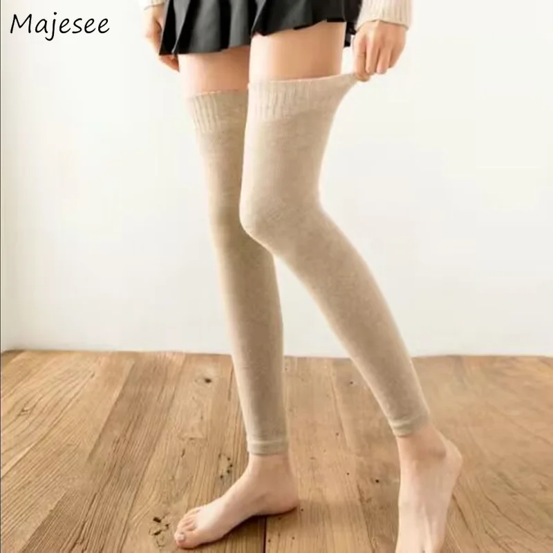 

Leg Warmers Women Autumn Winter Keep Warm Thicken Stocking Pure Color Simple All-match Hosiery Fashion Students Underwear Socks