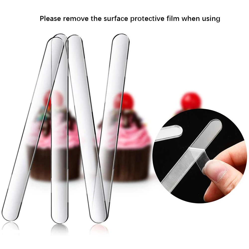 10pcs Food Grade Acrylic Ice Cream Sequin Sticks New Summer Homemade Popsicle  Accessories Reusable Creative Kitchen Model Stick