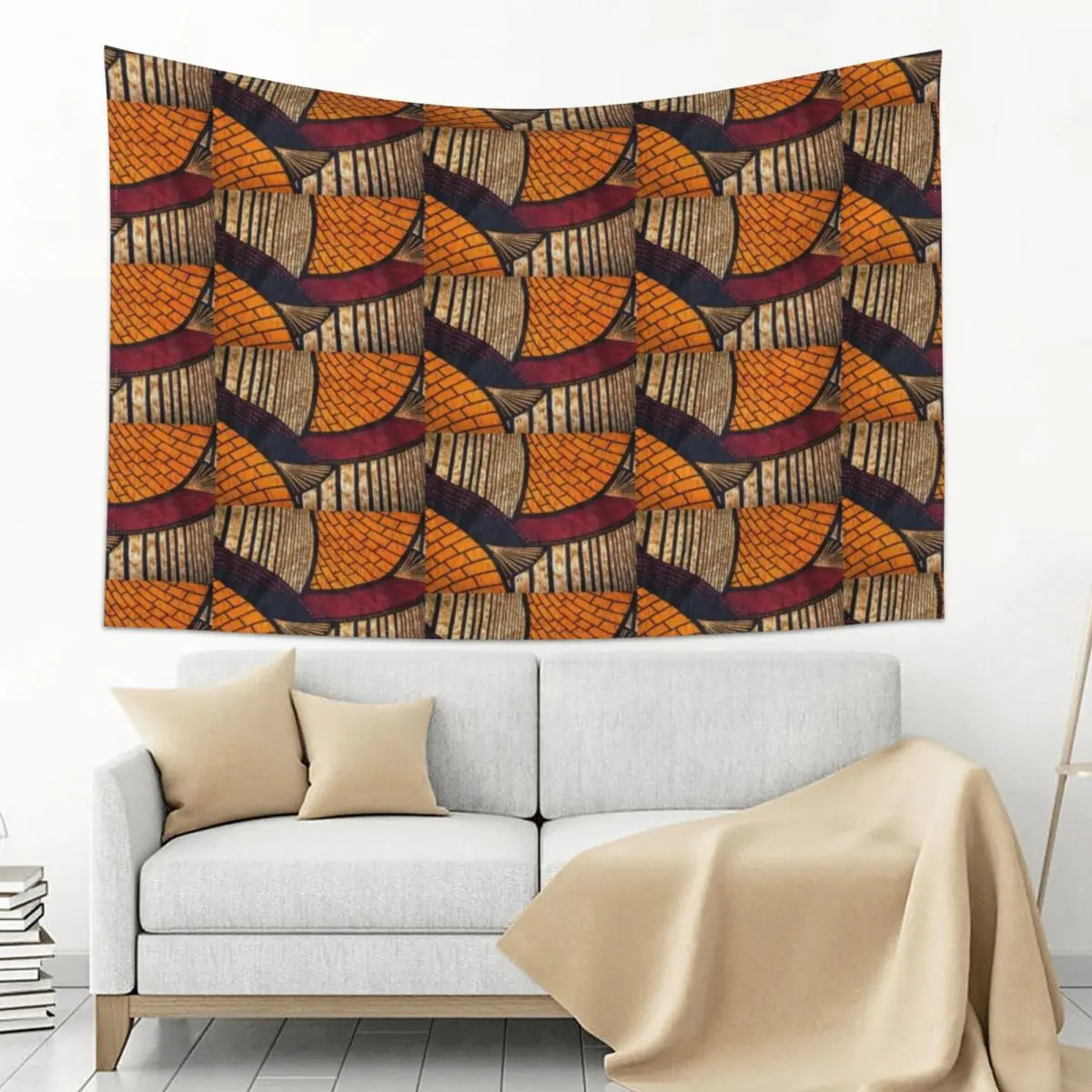 

Hot and Warm African Wax Print Tapestry Room Aesthetic Decor For Bedroom House Decorations Tapestry