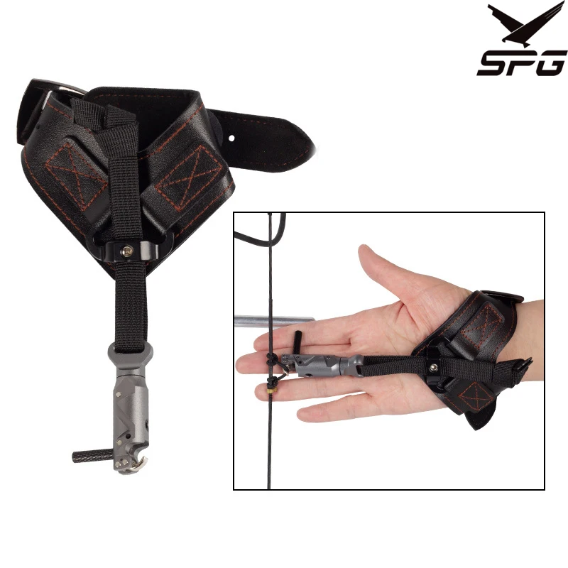 SPG Archery Compound Bow Release Aids Bows and Arrow Set Hunting Adjustable Portable Wrist Accessories Tool Folded Equipment