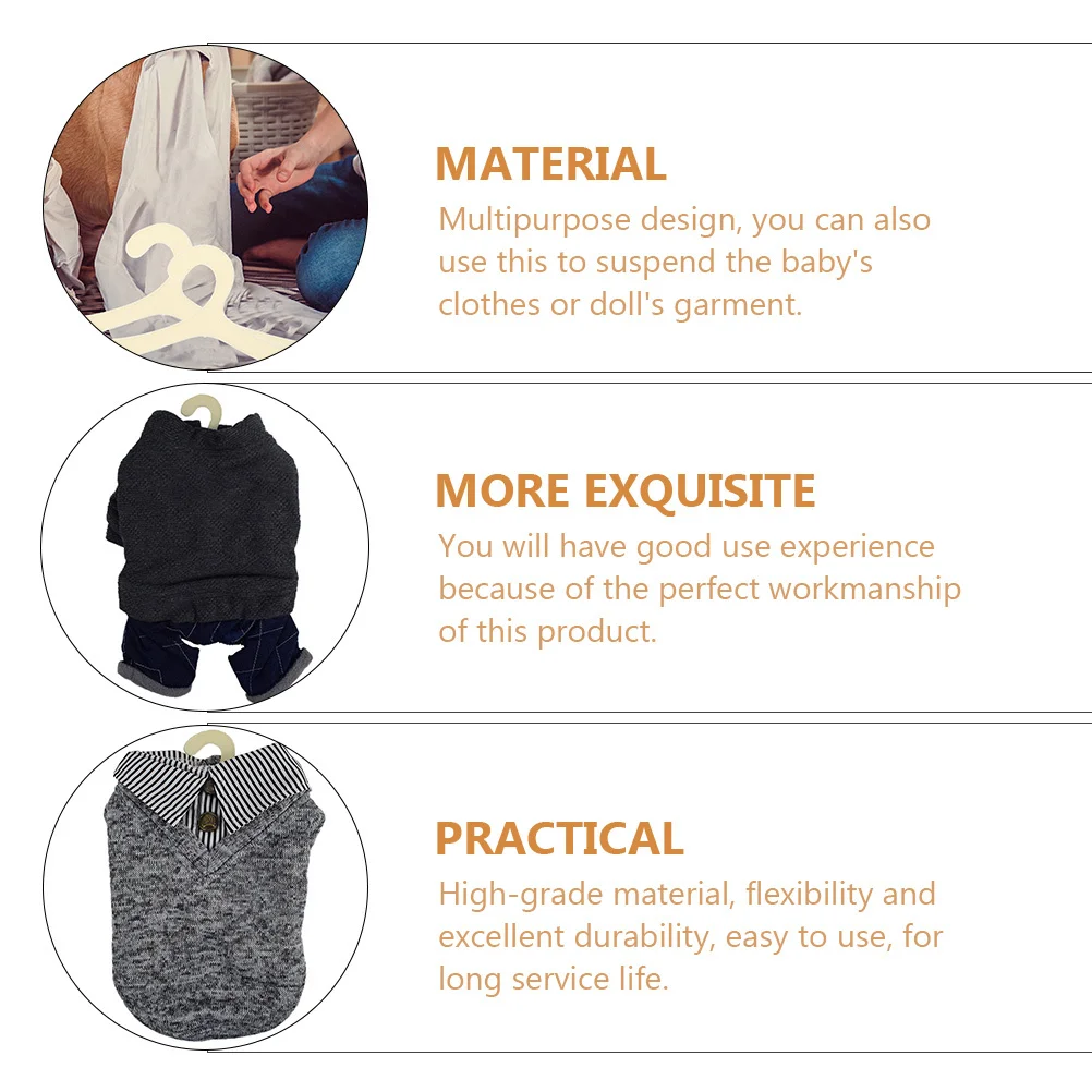 

30Pcs Pet Garment Hanger Premium Plastic Strong Structure for Puppy Clothes Hanging and Drying Use Dog Clothes Hangers