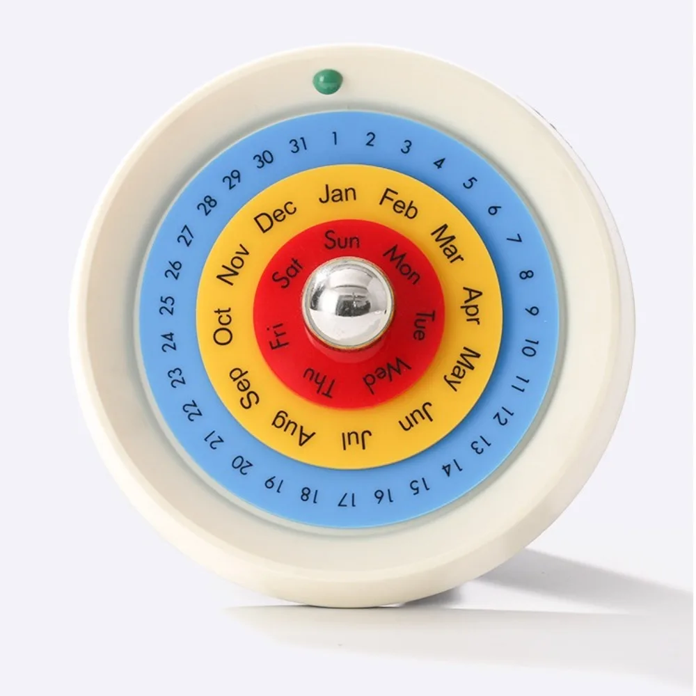 Calendario rotante creativo Giradischi decorativo fatto a mano Calendario perpetuo Calendario da tavolo annuale in stile nordico fai-da-te