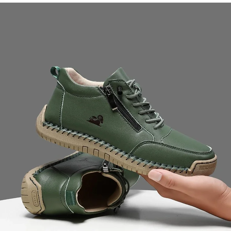 Women's Sneakers Handmade Leather Casual Shoes Outdoor Soft Sports Shoes for Men Classic Anti-slip Leather Shoe Zapatos De Mujer view 5