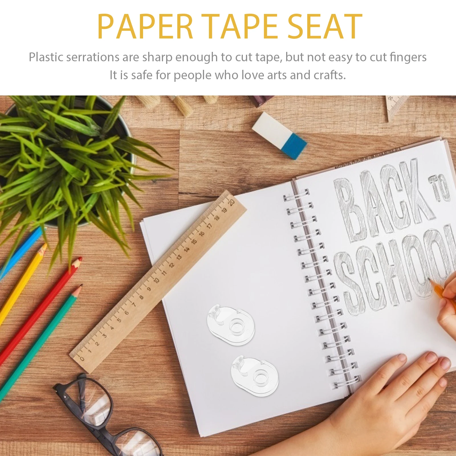 5 Pcs Paper Tape Cutting Tool Wahsi Dispenser Desktop for Office Plastic DIY Storage