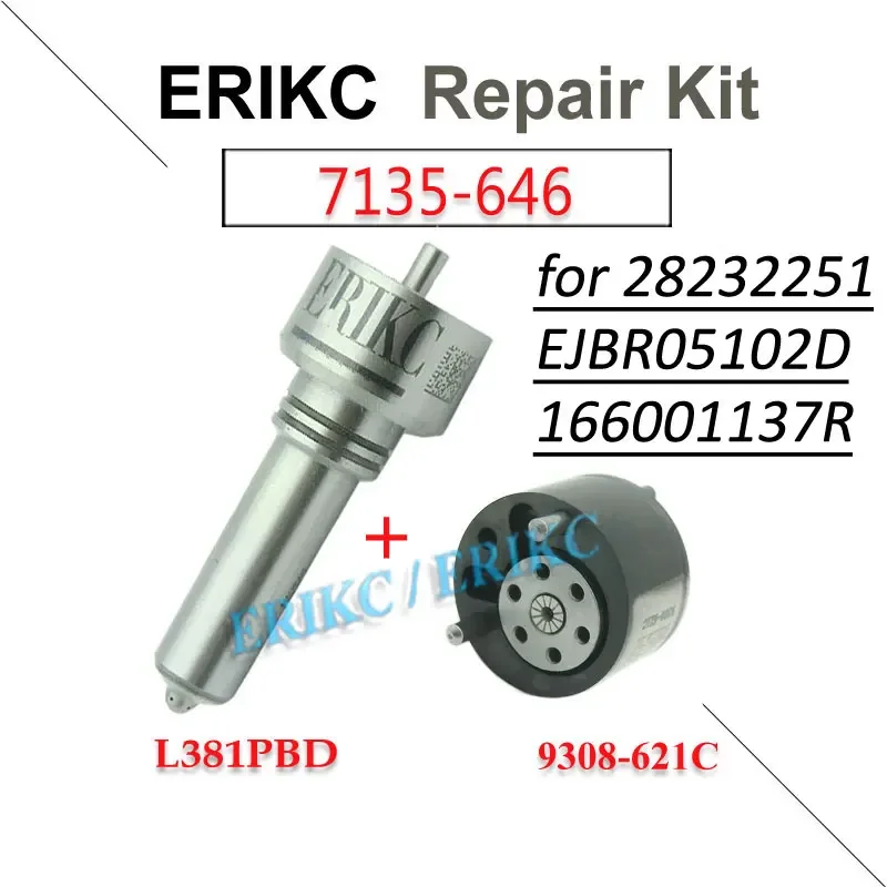 7135-646 Diesel Injector Repair Kit L381PBD Sprayer Nozzle Tip 9308-621C Valve for DACIA LOGAN EJBR05102D 28232251 166001137R