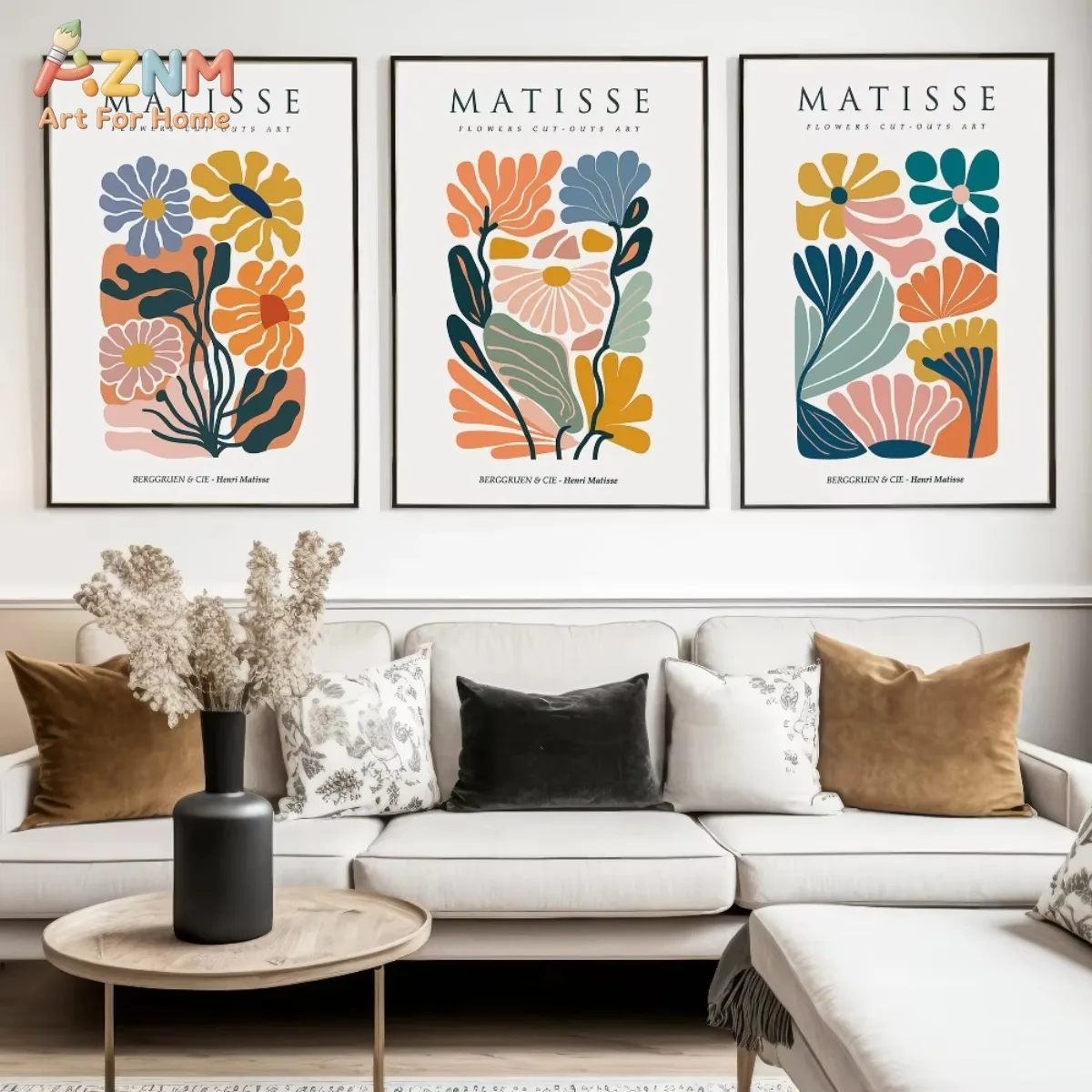 AZNM Matisse Flower Market Prints Boho Flower Art Bedroom Wall Décor Room Wall Print Exhibition Mid Century Modern Art Prints