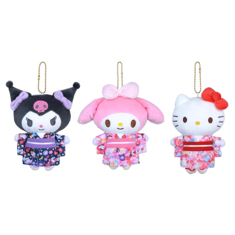 

15 см Sanrio My Melody Kuromi Sakura кимоно плюшевая кукла брелок кулон котенок милая кукла брелок кулон аксессуары праздничный подарок