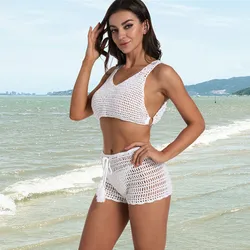 Handmade Knitted Crop Top for Women, Crochet Bikini Top, Beach Cover Up, Tank, Swimsuit Vest, Cropped Tee ,Camisole