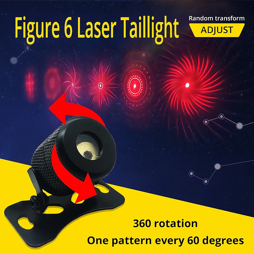 

Car 6in1 Automobile Motorcycle Laser Fog Lights Anti-rear-end Decorative Warning Led Tail Modification Accessorie Multiple Model