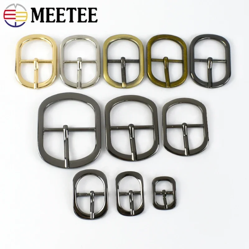 5/10Pcs 12-38mm Meetee Metal Pin Buckle Belt Buckles Bag Shoulder Strap Shoes Adjust Roller Clasp DIY Handware Accessories