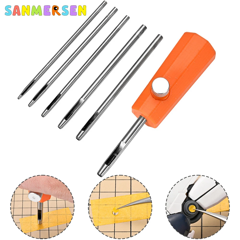 6 In 1 Model Scriber Model Resin Carved Scribe Line Hobby Cutting Tool Modeling Circle Scribe 1/1.5/2/2.5/3/3.5mm