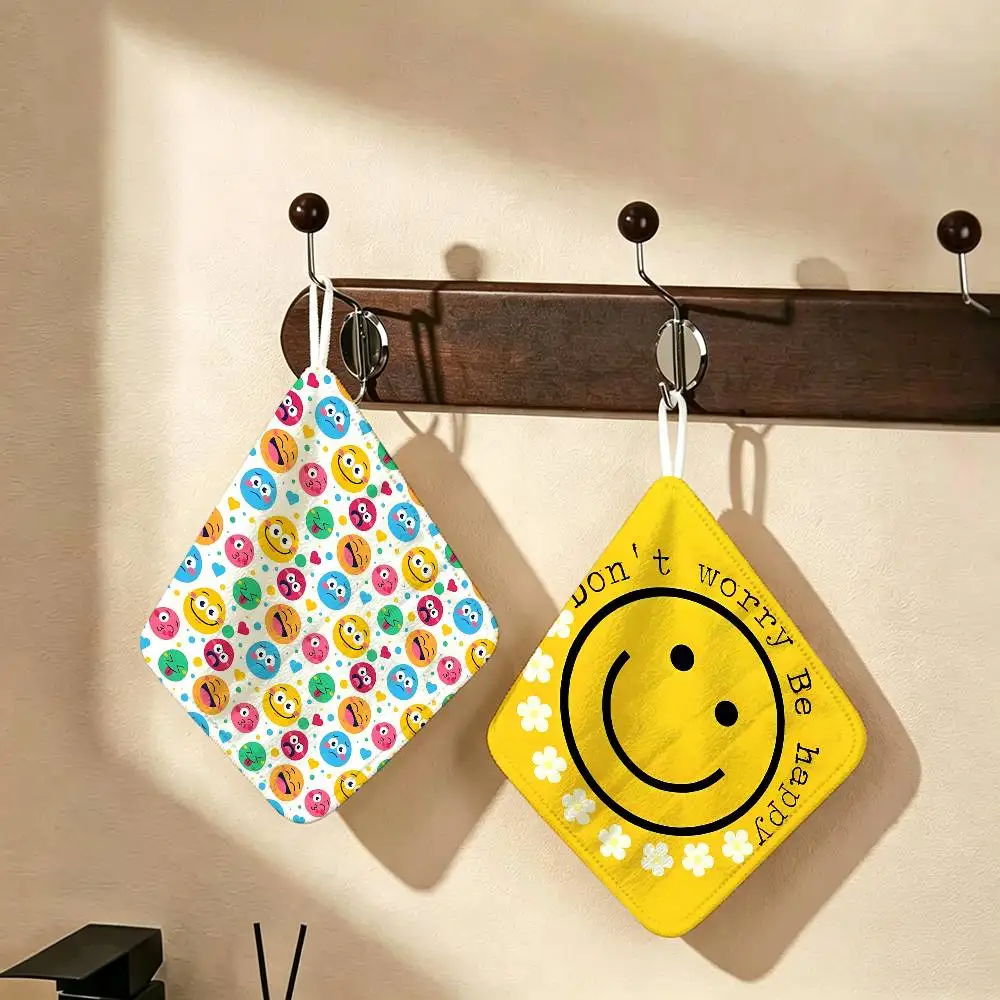 S-Smile Polyester Cotton Hand Wiping Towel, Hanging Towel, Quick Dry for Kitchen Bathroom Daily Supplies
