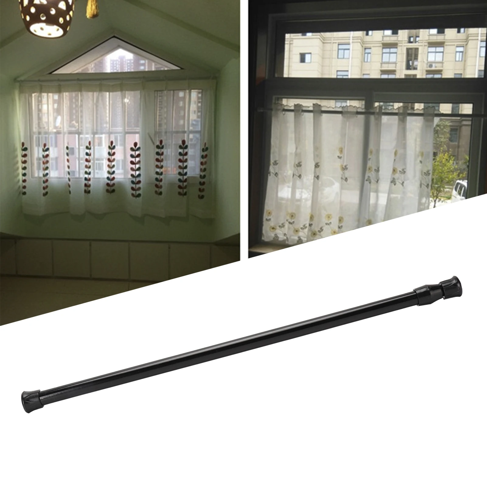 Curtain Pole Rod Telescopic Spring Tension Rod Shower Window Curtain Rail For Kitchen Bathroom Wardrobe Utensils Tension Rod