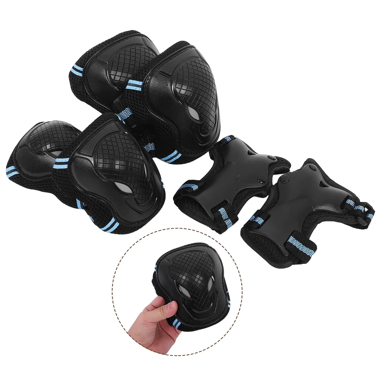 

1Set Premium Protective Gear Set Includes Hand Knee Elbow Pads for Skateboarding Cycling Trail Running Outdoor Sports High