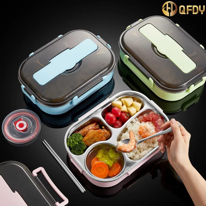 

316 Stainless Steel Thermal Bento Lunch Box Bag Compartment Microwave Lunch Container Kid Adult Leak-Proof Food Storage 1500ML