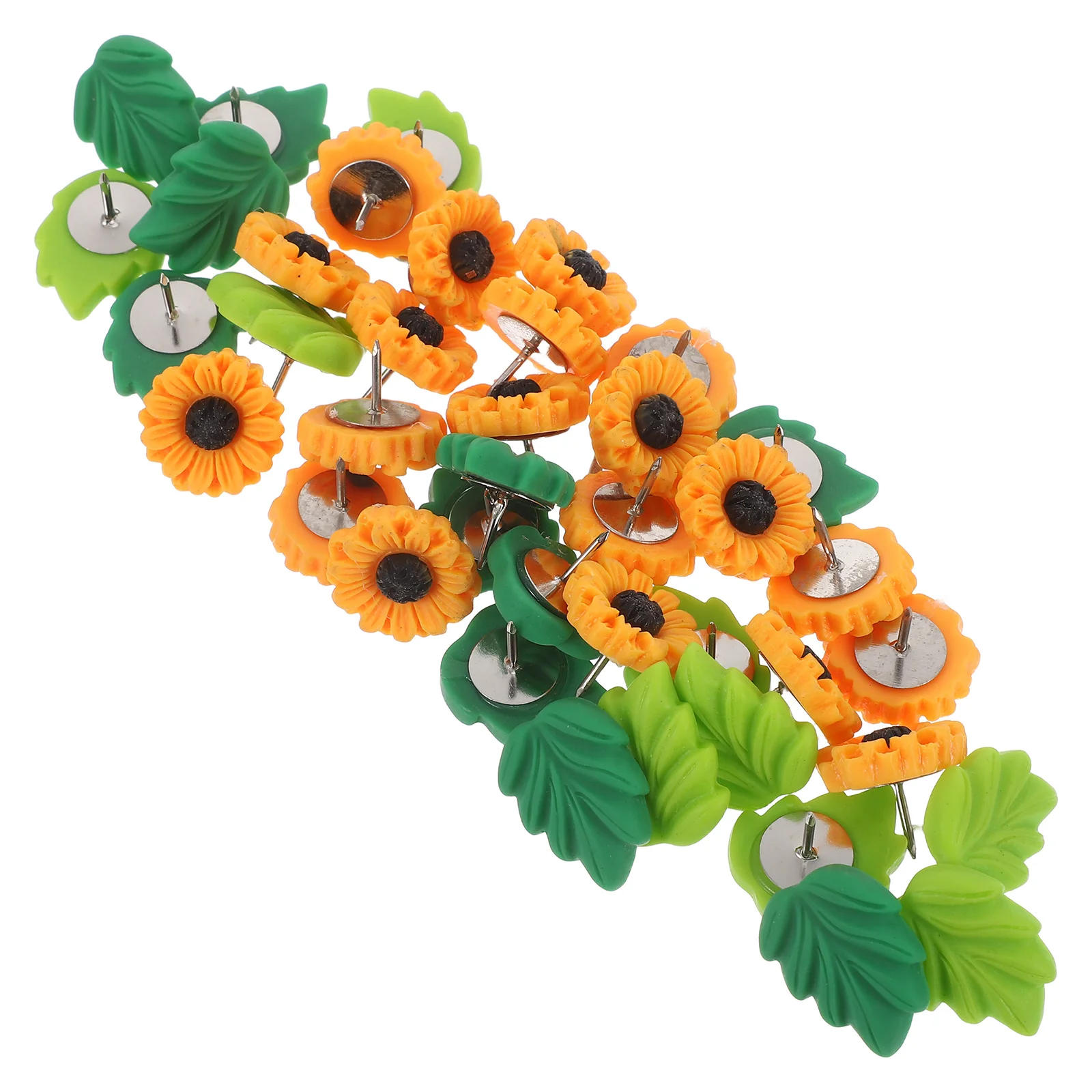 40Pcs Decorative Resin Sunflower Leaf Push Pins Flower Shaped Thumbtacks for Bulletin Board Cork Board Office Organization