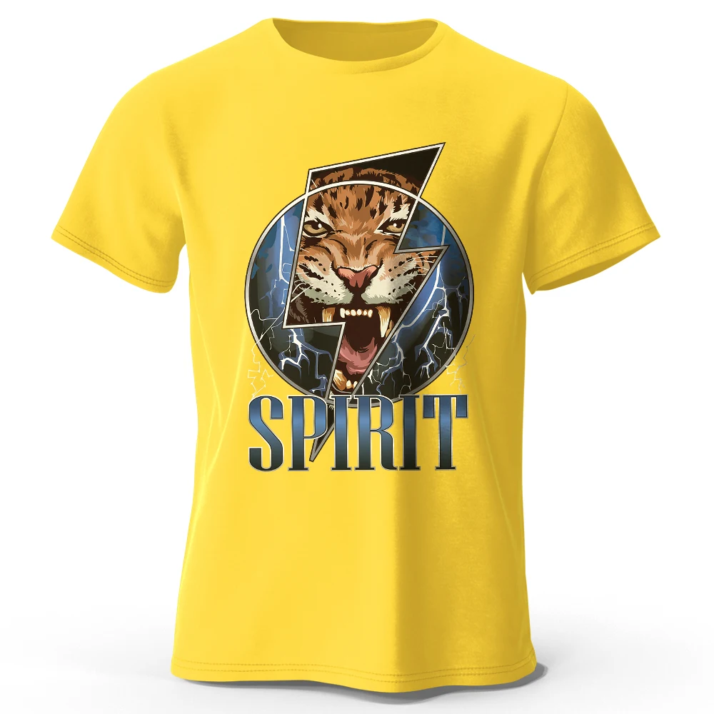 Urban Tiger Art bedrucktes T-Shirt aus 100 % Baumwolle, leichtes Rundhals-Kurzarm-T-Shirt, Unisex-Streetstyle