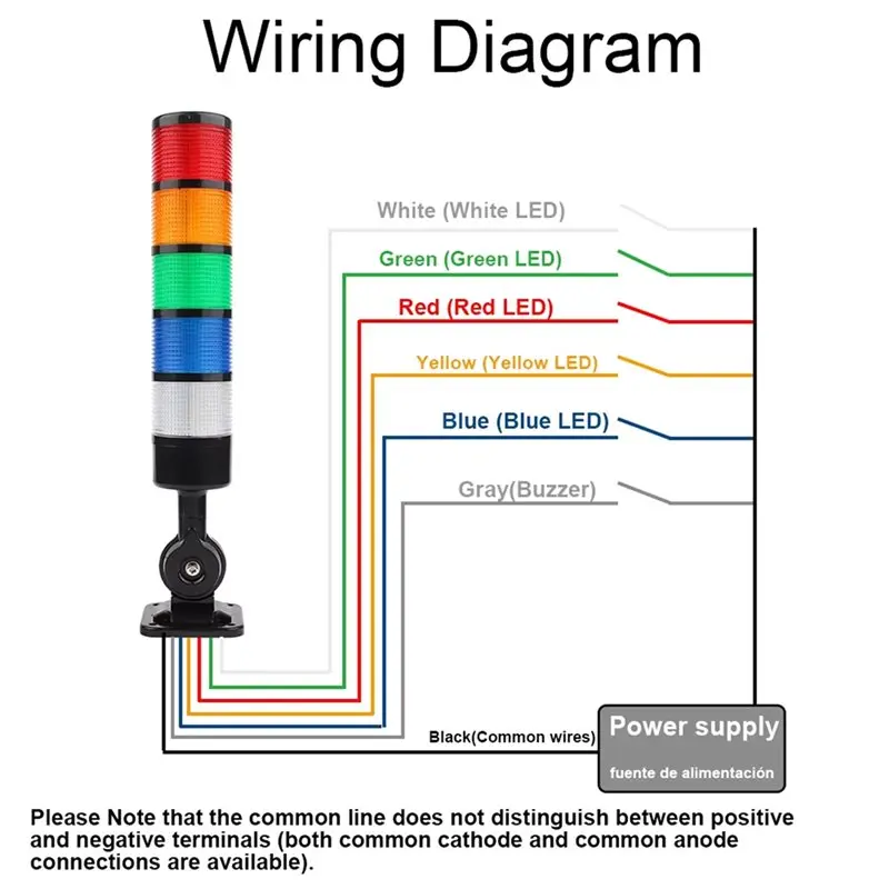 5 Layers Led Signal Tower Stack Lights CNC Machineac220v Steady Flashing Light Industrial Signal Warning Lights Buzzer A