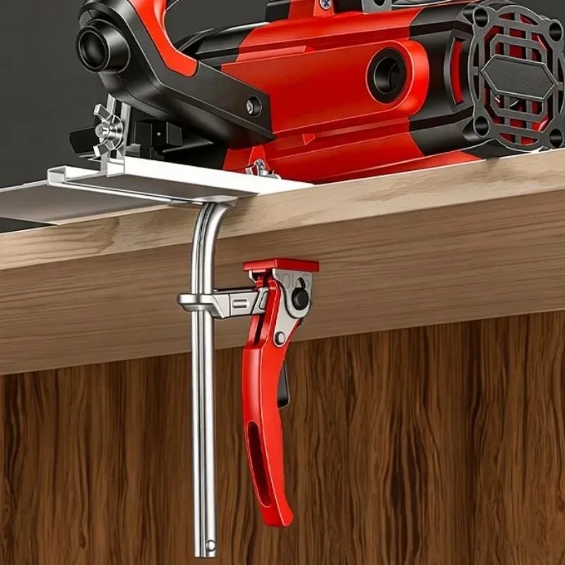 Heavy Duty Ratchet F Clamp Quick Release Track Woodworking Bench Hold Down Fixed Clip Carpenter Workpiece Holding Tool view 2