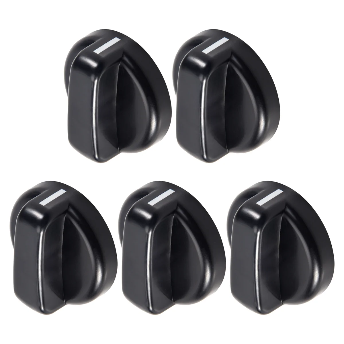 5 PCS Kitchen Black Plastic Gas Stove Cooker Control Knobs