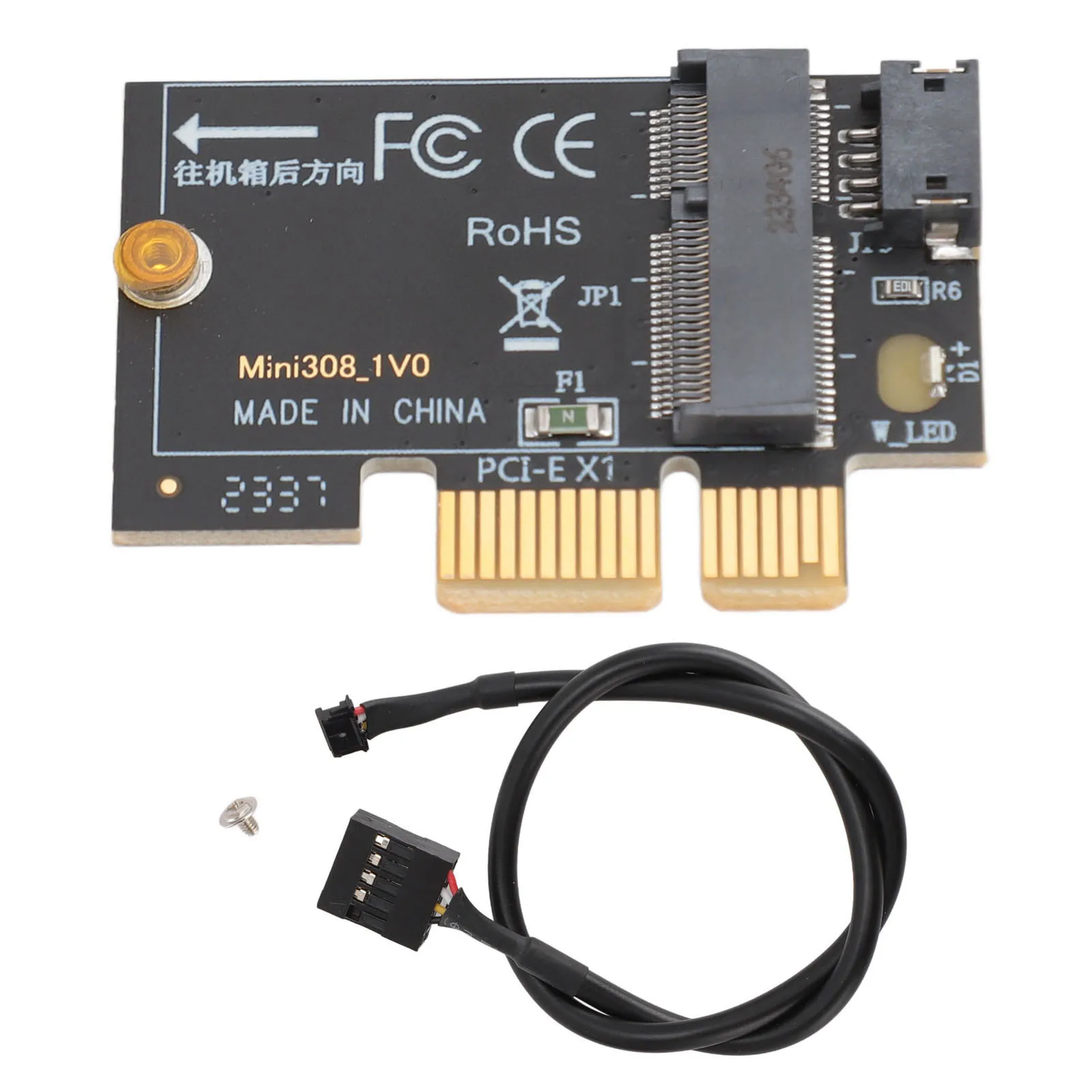 PCIe x1 Adapter Card M.2 to PCIe x1 Adapter Card Hot-swappable high-speed data transfer Includes adapter cable