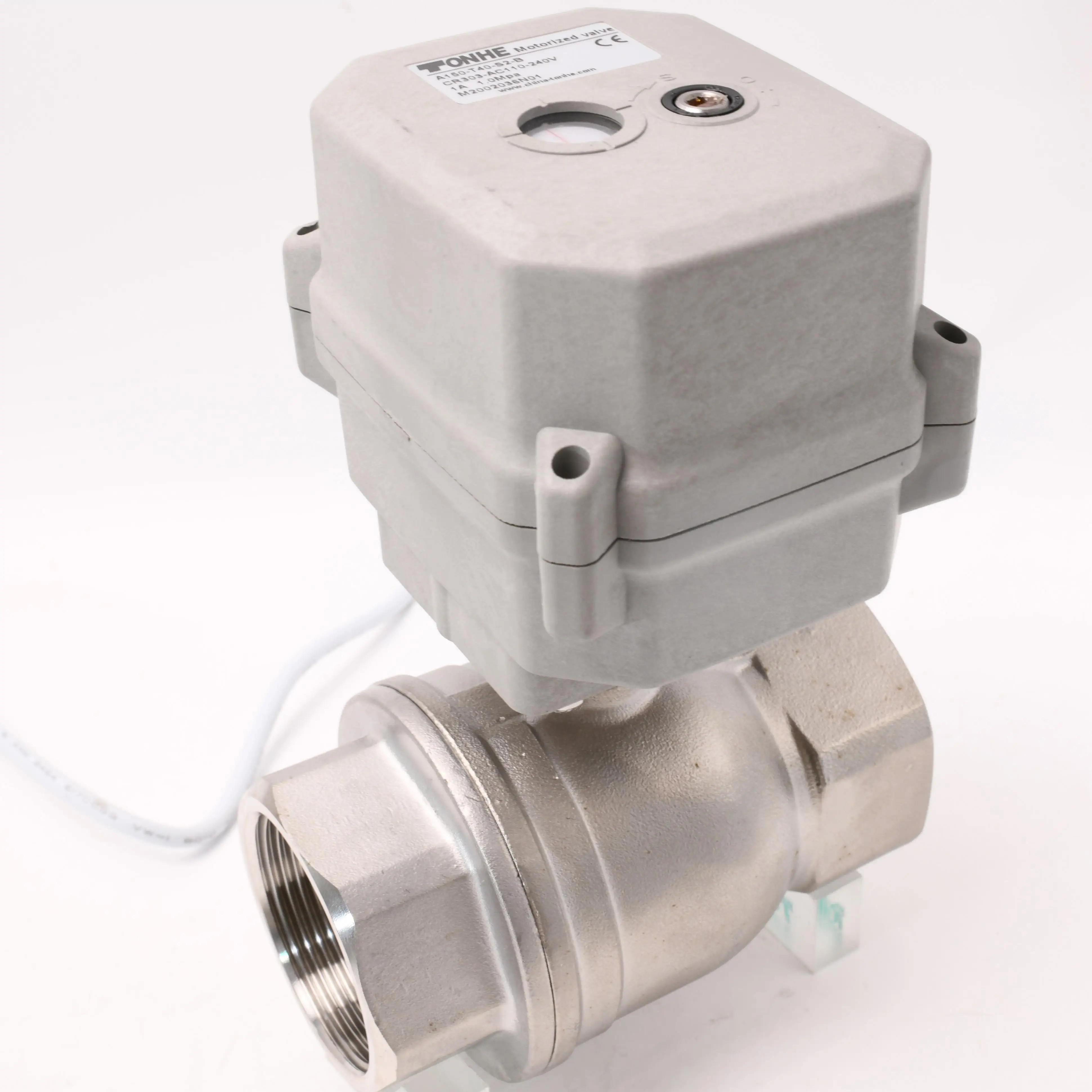 Controle de água motorizada Válvula de controle de fluxo Atuador elétrico Ball Valve, Modulando Tipo, Cr201, DN20, 304, 316 Stainless Steel, 2 Way