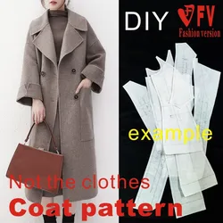 Making clothes pattern women's double-sided woolen lapel coat sewing drawings 1:1 physical pattern BFY-376