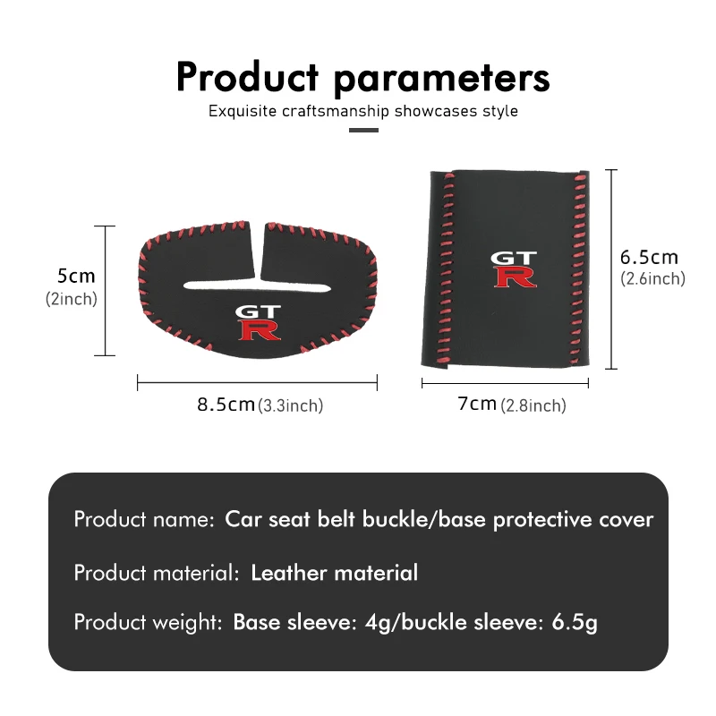 Car Seatbelt Buckle Protector Leather Anti Scratch Interior Guard For Nissan GTR C210 R30 GTS-R R33 R34 GT-R R35 Nismo view 6