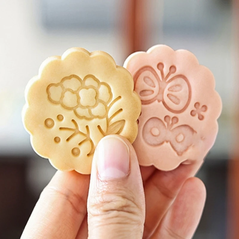Moldes biscoitos flores, 8 peças, imprensa manual, moldes bolo, conveniente, ferramenta cozimento biscoitos,