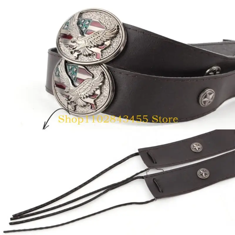 49MC Cinturón sombrero cuero PU portátil para sombrero tejido paja Banda ajustable para sombrero para adulto