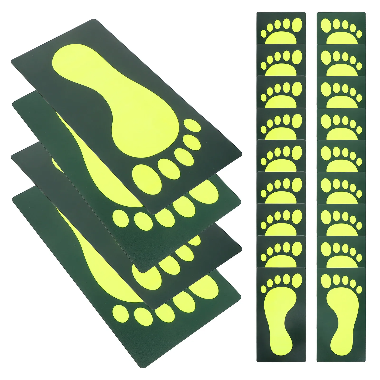 

12Pcs Footprint Floor Stickers Night Glow PVC Waterproof Non-Slip Removable Self Adhesive Decals for Evacuation Classroom Office
