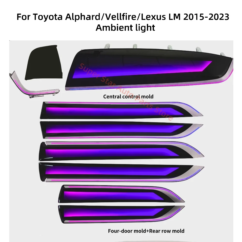 

LHD/RHD для Toyota Alphard/Vellfire, подходит для Lexus LM, окружающее освещение салона автомобиля, обновление автомобильных аксессуаров, атмосфера, лампа