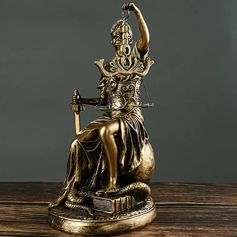 Escultura de resina cega senhora justiça themis justitia estátua mitologia grega deusa arte elegante advogado presente decoração para casa